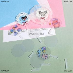 [COD] WANGJIA 50Pcs 5cm Cute Mini Transparent Blank Fan Child Kids DIY Art Fan Wedding Birthday Party Favors Girlfriend Boyfriend Ideas Gift