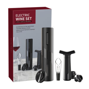 Electric Wine Bottle Opener Usb Rechargeable Automatic Corkscrew Gift Set Powered Cork Remover Kit Includes Foil Cutter Wine Vacuum Pump Stoppers and Wine Aerator Pourer