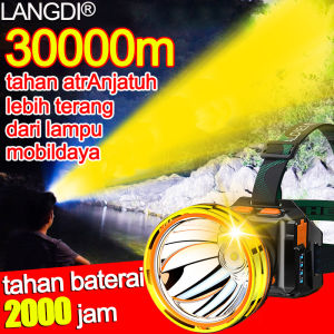 Lebih terang dari lampu pesawat LANDI Senter Kepala super terang Mitsuyama Type 85 Watt senter kepala led cas tahan 24 jam tahan air heavyduty militer asli Menyala 10.000 meter darurat stong light Headlamp berkemah led Senter Berkemah Headlamp Outdoor LED