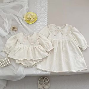 2026 New Spring Baby Girl Embroidery Dress Long Sleeved Cotton Flower 2-6Y Print Kid Dresses Children Sweet Cute Party Clothes2026