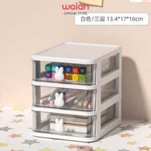 Desktop Storage Box Rabbit Transparent Storage Drawer Desk Organizer Office Home Stationery Cosmetic
