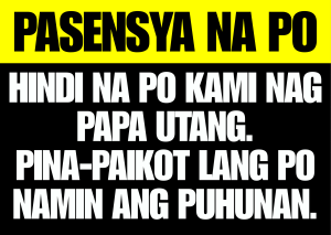 Bawal Utang No Credit Laminated Signage Label A4 / A5 Size High Quality Laminated Signage