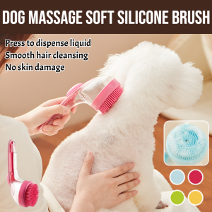 Dog Bath Brush New Choice Dog Bath Massage Long Handle Soft Silicone Brush Bathroom Shower Brush For Dogs Cats