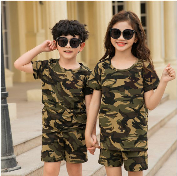 Camouflage Terno for Kids Boys and Girls Army Design T-shirt and