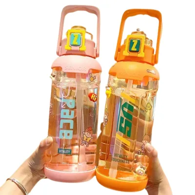 Bình nước thể thao 900ml chia vạch nhắc nhở Bình nhựa Tritan cao cấp an toàn cho sức khỏe Tặng Sticker 2D