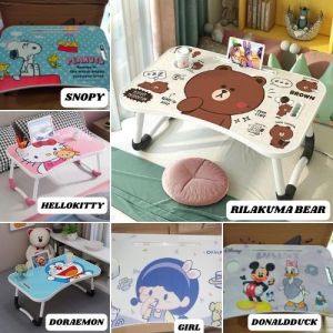 MEJA MULTIFUNSI MEJA LIPAT BELAJAR / MEJA LIPAT UNTUK LAPTOP / MEJA LIPAT FLEKSIBEL ADA HANDLE TANGANTEMPAT MINUM DAN TATAKAN HP TOKOSHENAR168