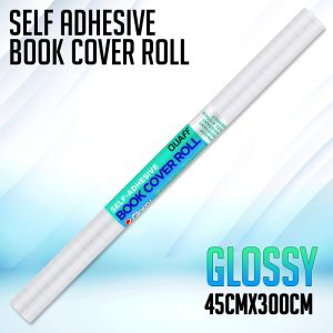 QUAFF Self Adhesive Book Cover Roll Glossy Matte