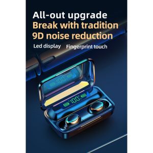 F9 Wireless Bluetooth Earphone IPX7 Waterproof Headphone LED Earbuds Gaming Noise Cancelling with 20