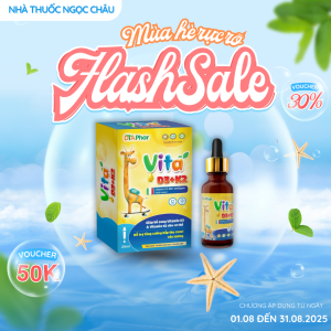Vita D3K2 hỗ trợ tăng cường hấp thu canxi vào xương cho trẻ từ 6 tháng trở lên Chai 20ml