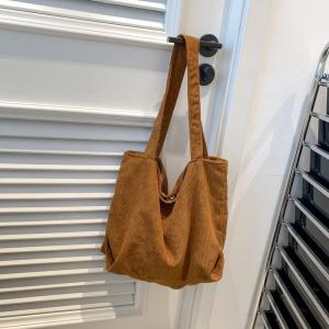 Belfoyer กระเป๋าผ้าใบความจุสูงกระเป๋าสะพายเลดี้ผ้าลูกฟูกกระเป๋าถือลำลองสีทึบกระเป๋าขนาดใหญ่สำหรับการทำงาน