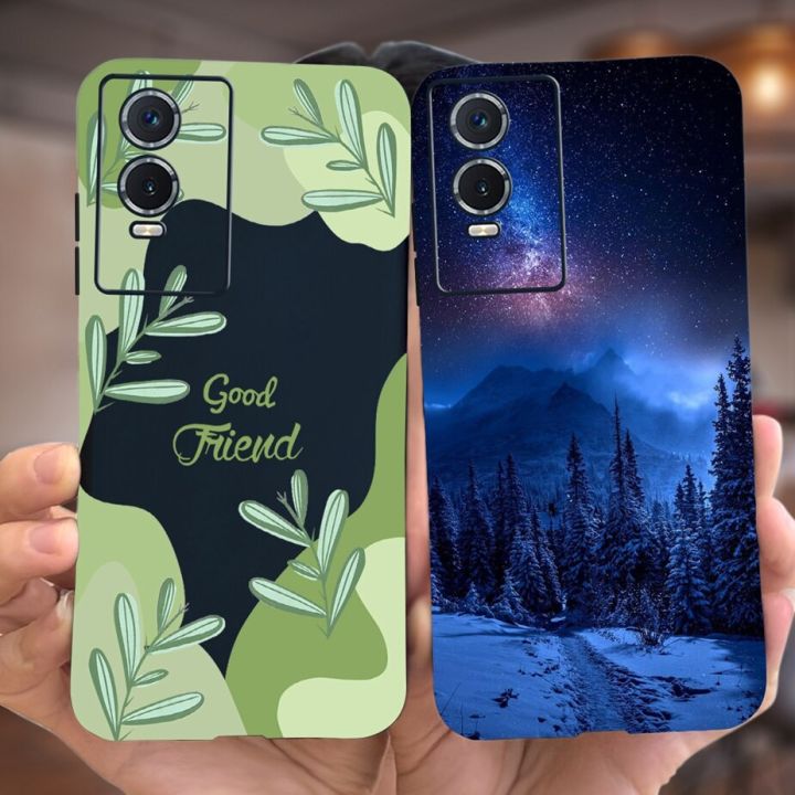 For Vivo Y76 5G Case V2124 Stylish Art Painted Cover Soft Silicone