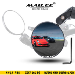 Gương Xe Đạp GXD-ML03 cho xe đạp có lỗ tay cầm phi 18-22mm xoay 360 Độ đường kính gương 6.7cm giúp quan sát phía sau xe đạp (Mặt Gương Cầu Lồi) - Mai Lee