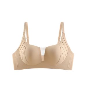 Maniyun บราดันหน้าอกเล็กชุดชั้นในแบบ3D ถ้วยที่คงที่ไร้รอยต่อปรับได้ Comfort แบบไม่มีบรามีสาย