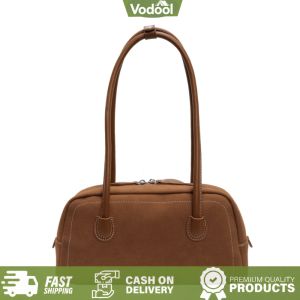 [VSC] Underarm Bag for Women Multi Pocket Tote Purse Faux Suede Solid Color Zipper Satchel Bag for Work Shopping