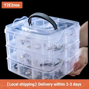 【Local shipping】 Hộp đựng đồ trang sức trong suốt hộp hoàn thiện dung tích lớn Hộp đựng bông tai hình vòng cổ Hộp đựng đồ trang sức hộp trang trí