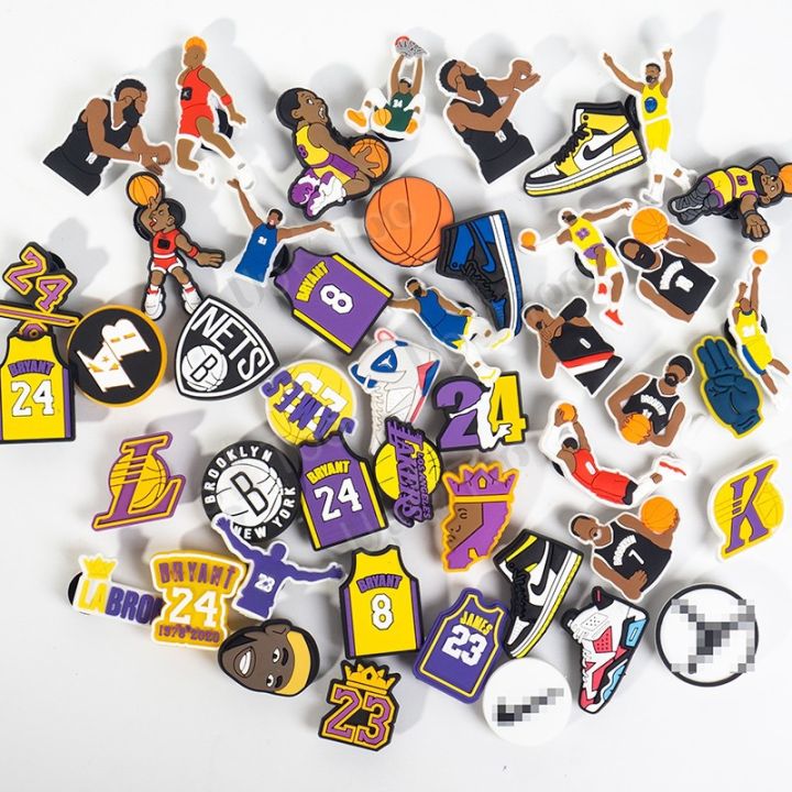 New NBA Lakers Star James/Kobe Lakers Thompson Curry set clogs pins ...