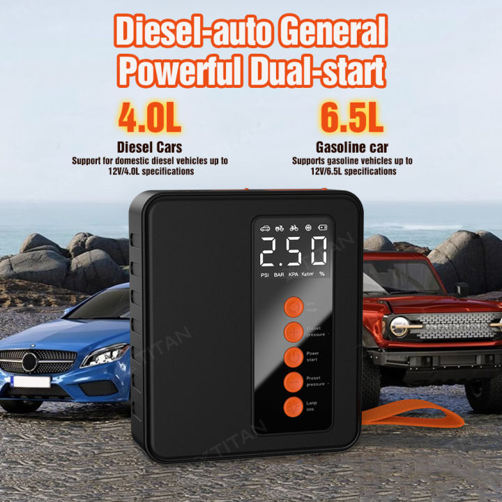 XTITAN 4 IN 1 Jump Starter Power Bank Tire Inflator Portable