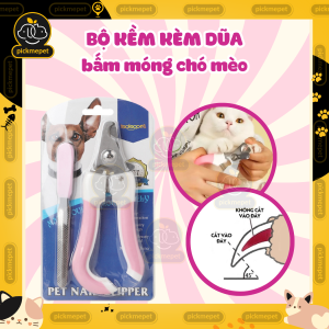 Kềm Bấm Cắt Móng Cho Chó Mèo - Cán Cong Có Kèm Dũa