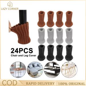 Furniture Caps Set 24PCS Furniture Leg Socks High Elastic Non-Slip Knitted Chair Leg Protectors for Hardwood Floors
