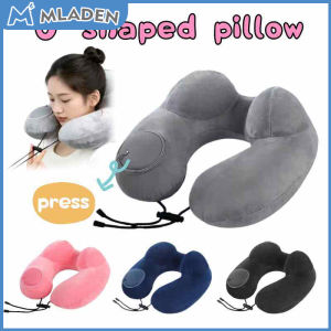 MLADEN Inflatable U-shaped Pillow Double Hump Press Type Portable Travel Pillow for Outdoor Travel