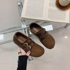 Free Shipping Retro-Style WomenS Shoes With A Faux Toe Design Featuring A Hidden Heel For Added Height A Round Toe A Single-Strap Design And A Soft Sole – A Versatile New Autumn 2026 Collection