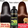 500ML Hair Dye Shampoo Black/Brown Color Shampoo in 5 Minutes All Natural and Organic Ingredients No Irritable Odor Hair Blackening Shampoo. 