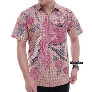 Baju Kemeja Batik Pria Mewah 2024 Terbaru Lengan Pendek Tulis Kombinasi Motif Patih
