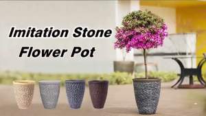 Large Pebble Stone Nursery Pot: A Decorative Rock Planter for Balconies