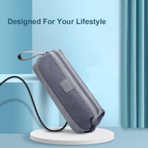 Travel storage bag hair dryer hair straightener compatible hair dryer waterproof travel bag portable suitcase (black/dark gray)