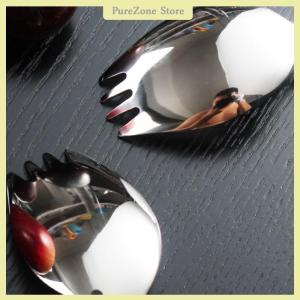 [PureZone] 304 Stainless Steel Fork Household Spork Spoon One Salad Spoon Cake Fruit Fork Western Fork Tableware