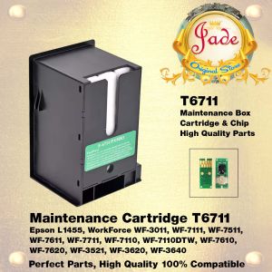 Maintenance Cartridge 6711 Box T6711 / PXMB3 Busa Chip Compatible Printer Epson 1455 WorkForce WF-3010DW 3520DWF 3530DTWF 3540DTWF 3620 3620DWF 3640 3640DTWF 7110 7110DTW 7610 7610DWF 7611 7620 7620DTWF 3011 3531 3641 7111 7621 PX-M5040F S5040 M5041F S740