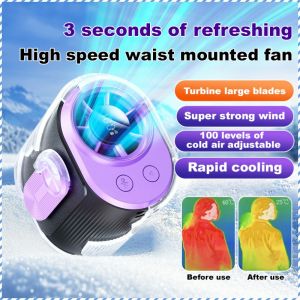 Mini Fan Essential for Walking with You Hanging Fan Turbine Fan Blade Small and Large Capacity