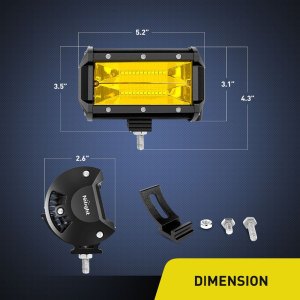 DIYMO 2 Pcs 5Inch 72W LED Work Light Waterproof Car LED Work Lamp For Driving Fog Lamp Offroad Truck SUV JEEP Foglight