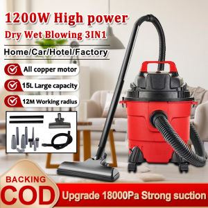 Vacuum cleaner portable Handheld heavy duty powerful 1200W high-power barrel suction commercial vacuum cleaner cylinder wet and dry blowing 3 in1 vacuum cleaner for house floor sofa