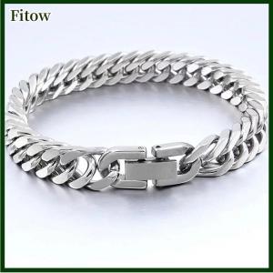 Fitow 18 19 20 21MM Width Stainless Steel Cuban Chain Bracelets For Men Color Fashion Hip Hop Male Boy
