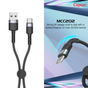 CLIPTEC MCC202C TYPE-C FAST CHARGING CABLE 5A 20CM