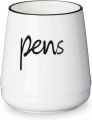 LEEOTYI Ceramic Farmhouse Pen Holder for Desk, Pencil Organizer 16 oz (White). 