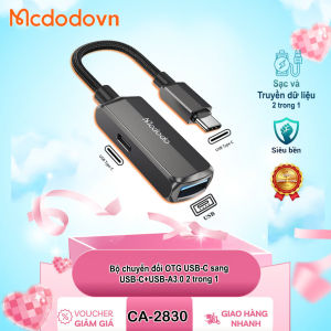 [Chính Hãng] Bộ Chuyển Đổi Mcdodo CA-2830 OTG USB-C Sang USB-C + USB-A 3.0 – Hỗ Trợ Sạc Nhanh PD 60W Truyền Dữ Liệu 5Gb