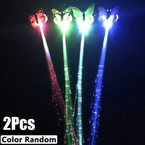 Colorful Butterfly Light Braids Glowing Flash LED Hair Braid Clip Haripin Wigs Ligth Up Party Christmas Hair Accessories