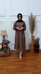 Midi Dress  Crinkle Uragiri Terbaru Gamis Midi Rubiah Dotti