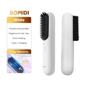 BOMIDI HB2 Wireless Hair Straightener Comb Negative lon Hair Care Wireless Portable USB Rechargeable Hair Curler comb