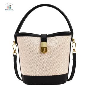 Hobo Bag Top-Handle Splicing Bucket Bag Shoulder Handbag for Women Girls Ladies