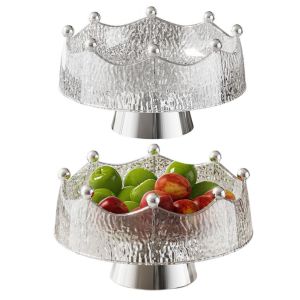 LZHDP MALL Thiết Kế Vương Miện Bát đựng trái cây kèm nĩa Nhựa Sáng tạo Đĩa đựng đồ ăn vặt Hộ gia đình Có thể tháo rời Bộ đĩa và dĩa salad Các buổi họp tại nhà