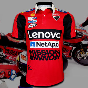 เสื้อโปโลโมโตจีพี Polo MotoGP DUCATI MISSION WINNOW เสื้อโปโลโมโตจีพี ทีม ดูคาติ มิชชั่นวินโนว์ #MG0014 รุ่น อังเดร โดวิซิโอโซ่ #04 ไซส์ S-5XL