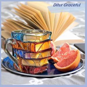 Ditur แก้วมัคขนาด11ออนซ์ลาย3D แปลกใหม่ถ้วยกาแฟหลากสีไม่เหมือนใครของขวัญของสะสม