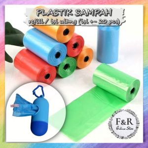 Refill Isi Ulang Kantong Plastik Sampah Popok Diapers Plastik Serbaguna Kecil Untuk Kotoran Hewan Kucing Anjing 1 Roll Isi +- 20 pcs Kantong Sampah Roll Gulungan Taik Binatang Plastik Sampah Ramah Lingkungan Disposable Garbage Bag Go Green