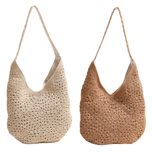 Floral Woven Shoulder Bag For Vacation Beach Us Lightweight And Practical Bucket Bags Handbag For Fashionable Women