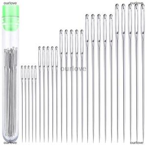 [COD] ourlove 25 Pcs Large Eye Stitching Needles Sewing Needles Handmade Leather Needle Steel Yarn Knitting Needles Sewing Tool Set