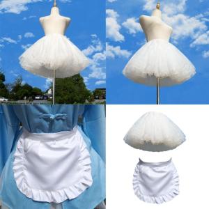 Petticoat Skirt Kitchen Cooking Apron Ruffle Maid Apron Halloween Maid Fancy Dressing Cosplay Costumes for Women Gifts