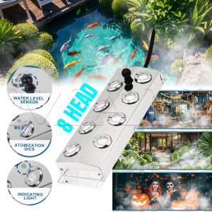 8/10 Head Ultrasonic Mist Maker Fogger 9000ml/H for Water Fountain Pond Atomizer Greenhouse